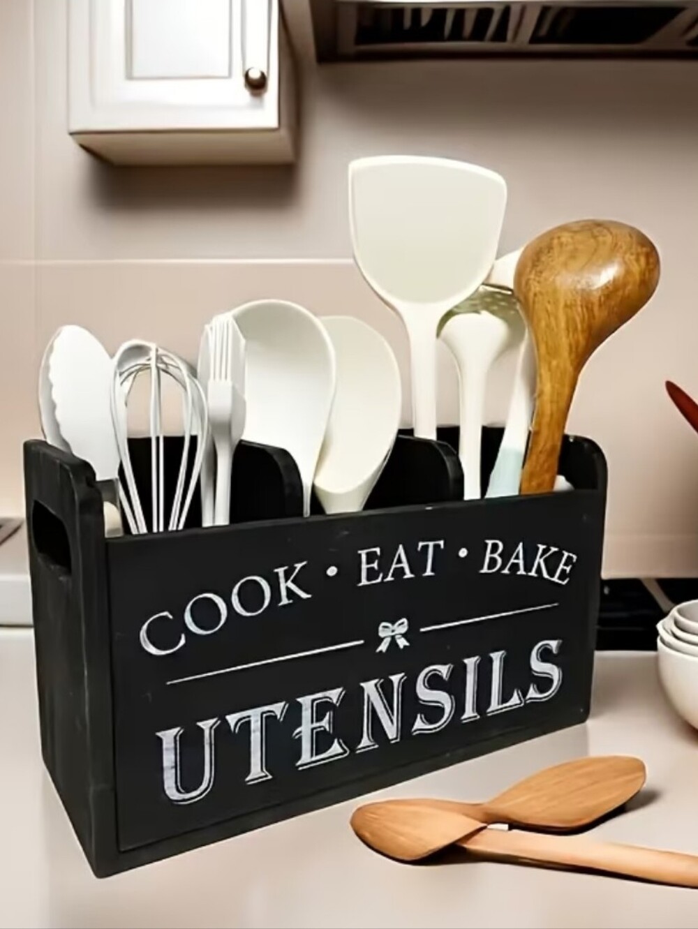 Wooden Kitchen Utensils Decorative Holder. - Picture 1 of 4
